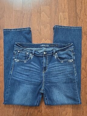 Grace In LA Blue Boot Cut Women's Jeans Size 22